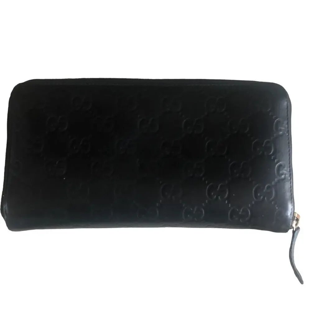 Gucci Black Guccissima Zip Around Long Wallet GG Signature leather - Picture 12 of 12